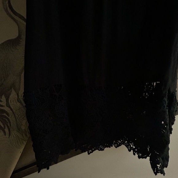 Johnny Was 4 Love & Liberty Black Silk & Lace Dress SZ Small - Picture 4 of 10